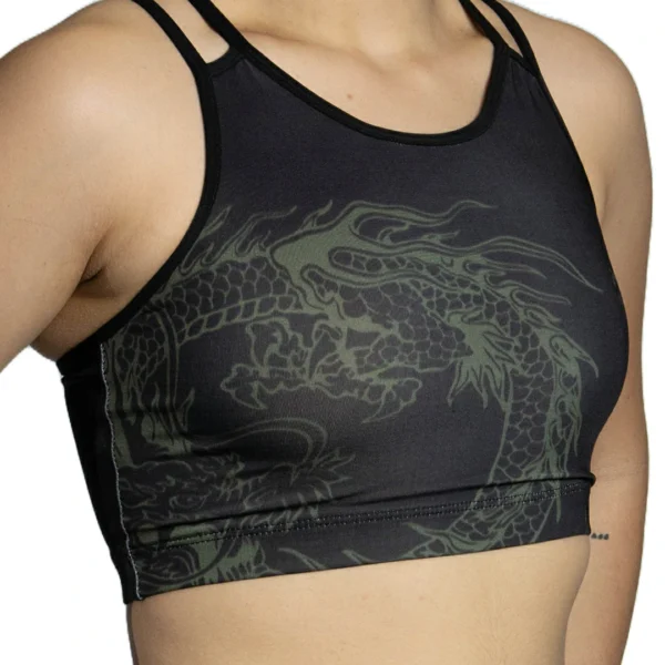 MIRO SPORTS TOP VERDE DRAGON MUJER ESPALDA DE TIRAS LATERAL