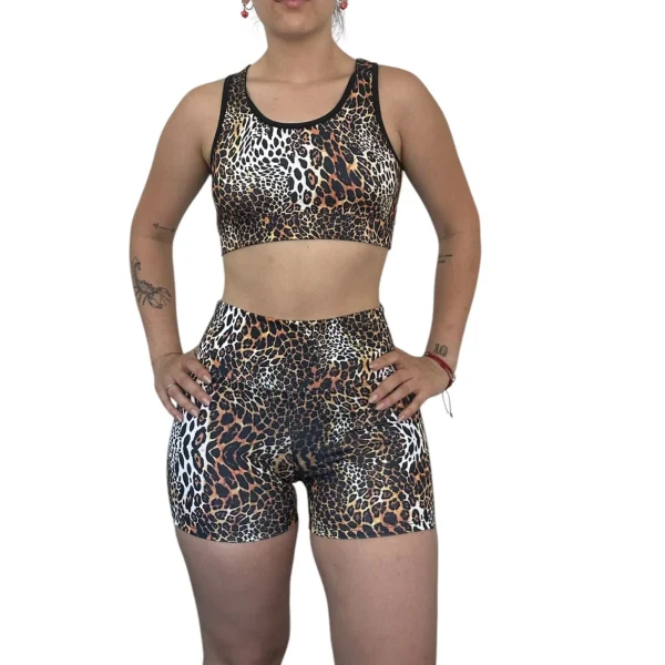 MIRO SPORTS CONJUNTO CORTO ANIMAL PRINT FRENTE 2