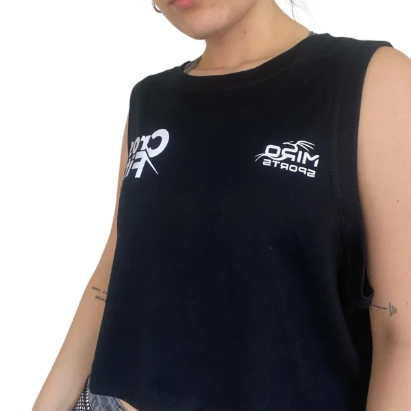 MIRO SPORTS CROP TOP MANGA CORTA NEGRO LATERAL MIRO