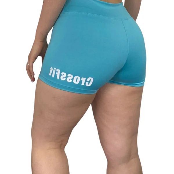 MIRO SPORTS MINI SHORT CELESTE AQUA CROSSFIT ESPALDA