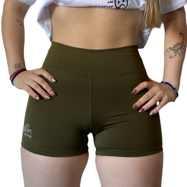 MIRO SPORTS SHORT VERDE MILITAR MUJER FRENTE