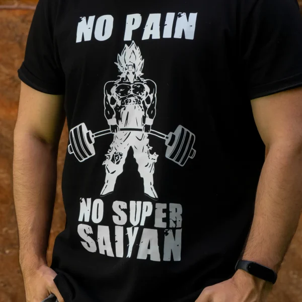 REMERA NEGRA DRAGON BALL NO PAIN FRENTE